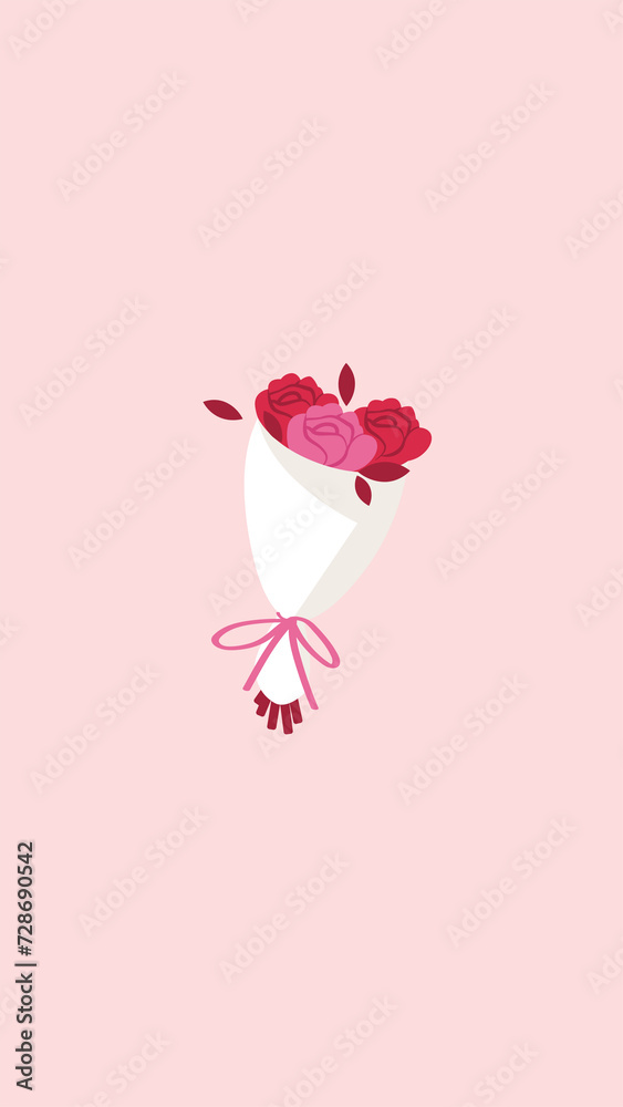 Illustrations colorée pour la Saint-Valentin, éléments romantiques et mignons, format pour une publication en story sur Instagram. Illustrations colorée pour la Saint-Valentin, éléments romantiques et mignons, format pour une publication en story sur Instagram.
