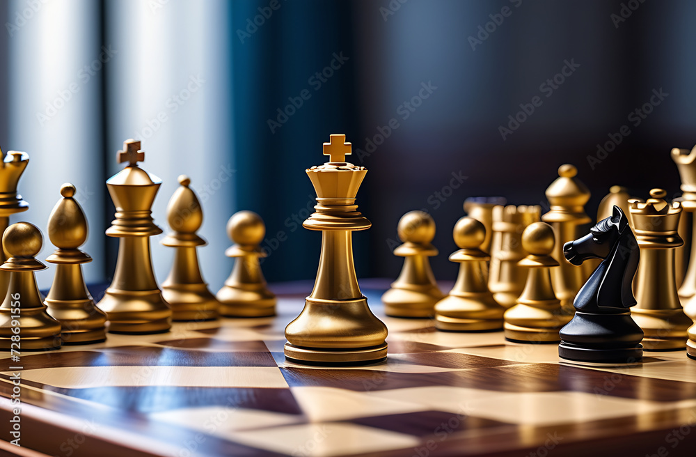Chess pieces on a chessboard, White and black chess pieces. Chess pieces on a chessboard, White and black chess pieces.