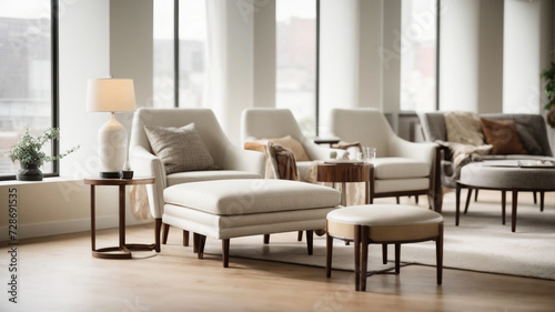Stylish Comfort Zone  Comfortable Armchairs and Nesting Tables  