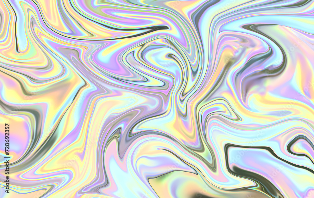Liquid Marble Texture - Fluid Pastel Rainbow Swirls Background