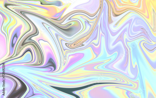 Liquid Marble Texture - Fluid Pastel Rainbow Swirls Background © Thanapon
