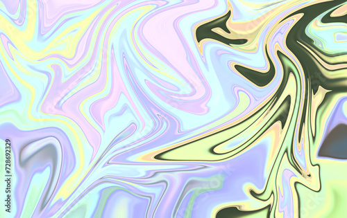 Fototapeta Naklejka Na Ścianę i Meble -  Liquid Marble Texture - Fluid Pastel Rainbow Swirls Background