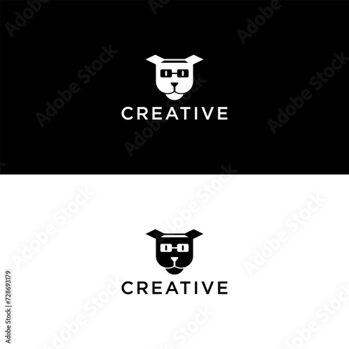 simple creative dog box logo