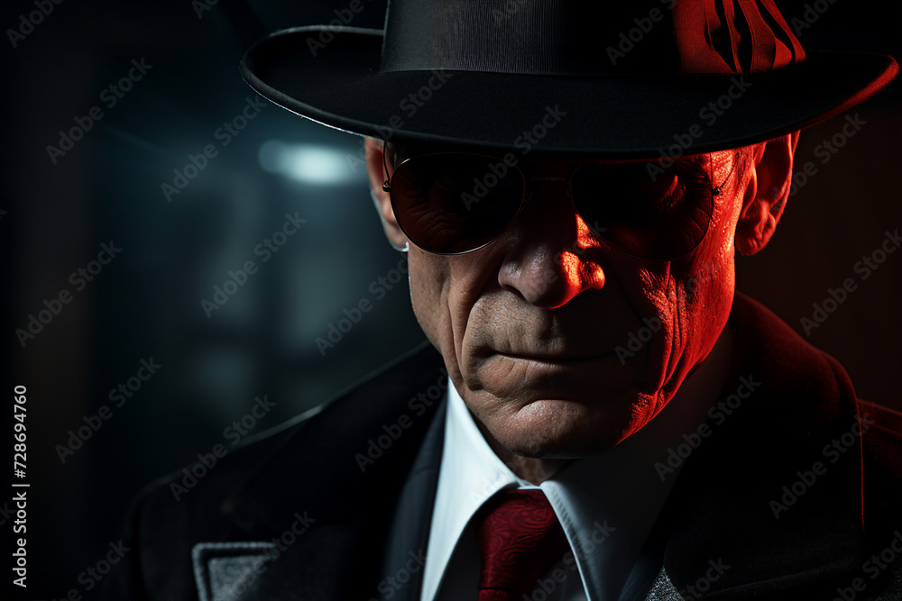 Old fashioned detective or mafia man woman in retro style hat Generative AI picture portrait Old fashioned detective or mafia man woman in retro style hat Generative AI picture portrait