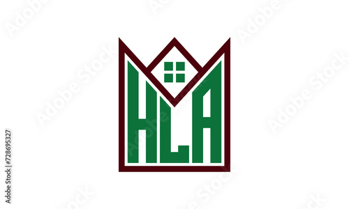 HLA initial letter real estate builders logo design vector. construction ,housing, home marker, property, building, apartment, flat, compartment, business, corporate, house rent, rental, commercial