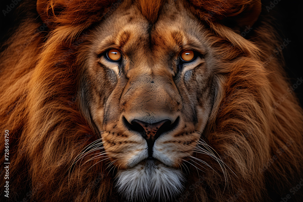 lion portrait on black background lion portrait on black background