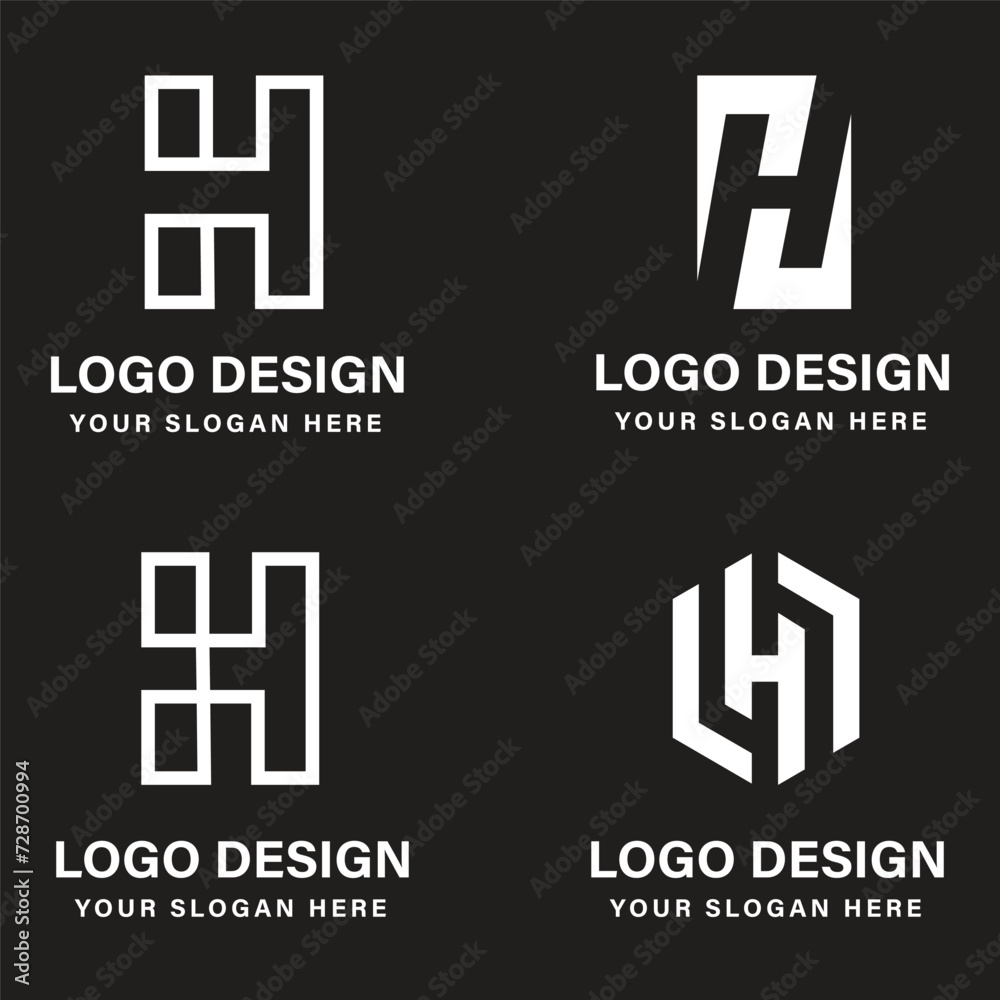 The vector H alphabet logo design collection for business