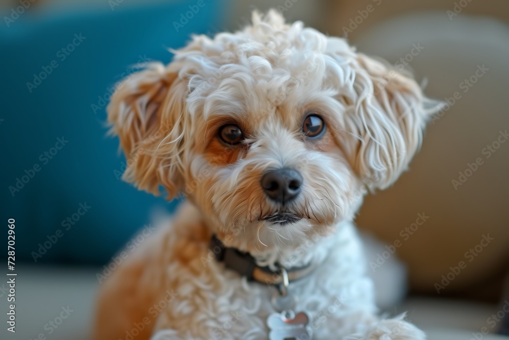 Maltipoo dog in your family, in the style of magewave, soft focal points Maltipoo dog in your family, in the style of magewave, soft focal points