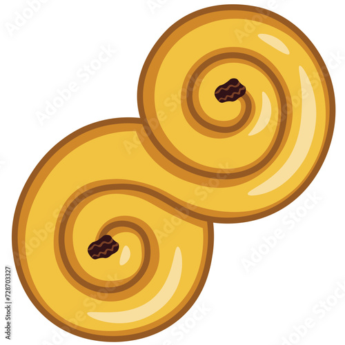Swedish Lucia saffron lusse bun, lussebulle