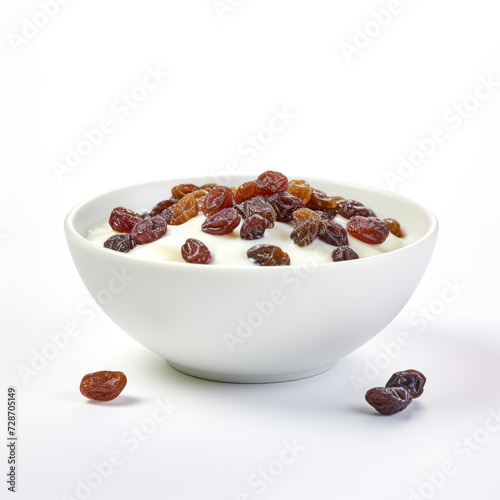 yogurt raisins in the bowl
