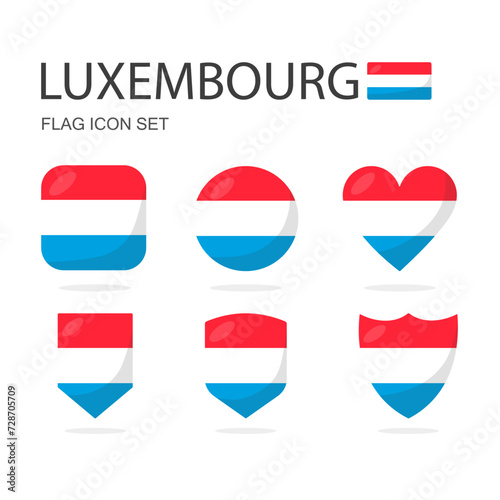 Free Download Luxembourg 3d flag icons of 6 shapes all isolated on white background. - GFXLoad