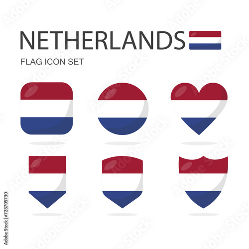 Free Download Netherlands 3d flag icons of 6 shapes all isolated on white background. - GFXLoad