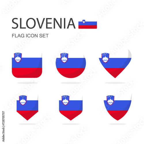 Free Download Slovenia 3d flag icons of 6 shapes all isolated on white background. - GFXLoad