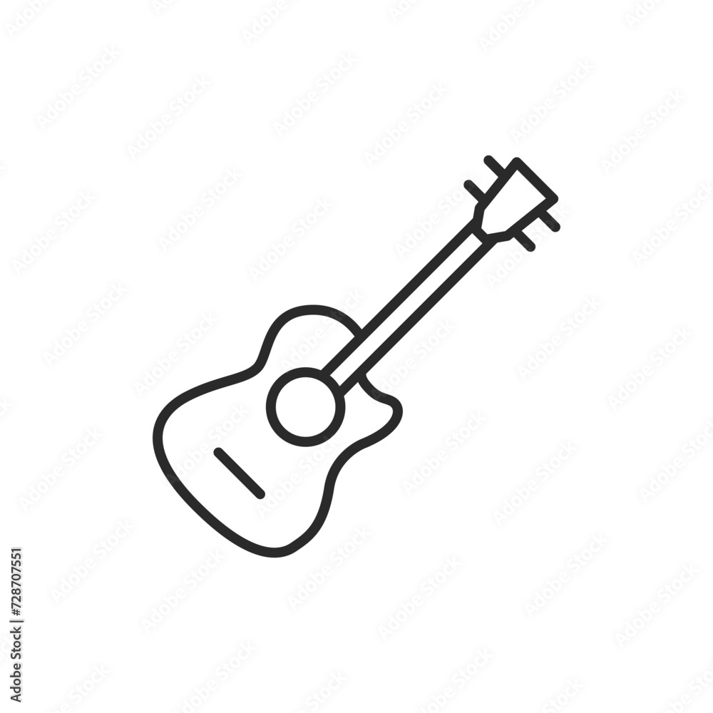 Classical Guitar icon. Musical instrument simple line icon isolated on white background. Vector illustration Classical Guitar icon. Musical instrument simple line icon isolated on white background. Vector illustration