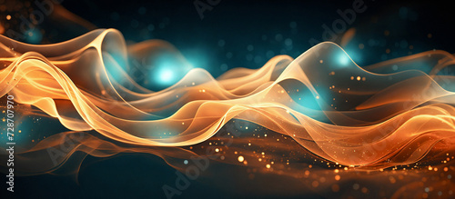 Abstract fire wave background. Futuristic technology style. AI Generative