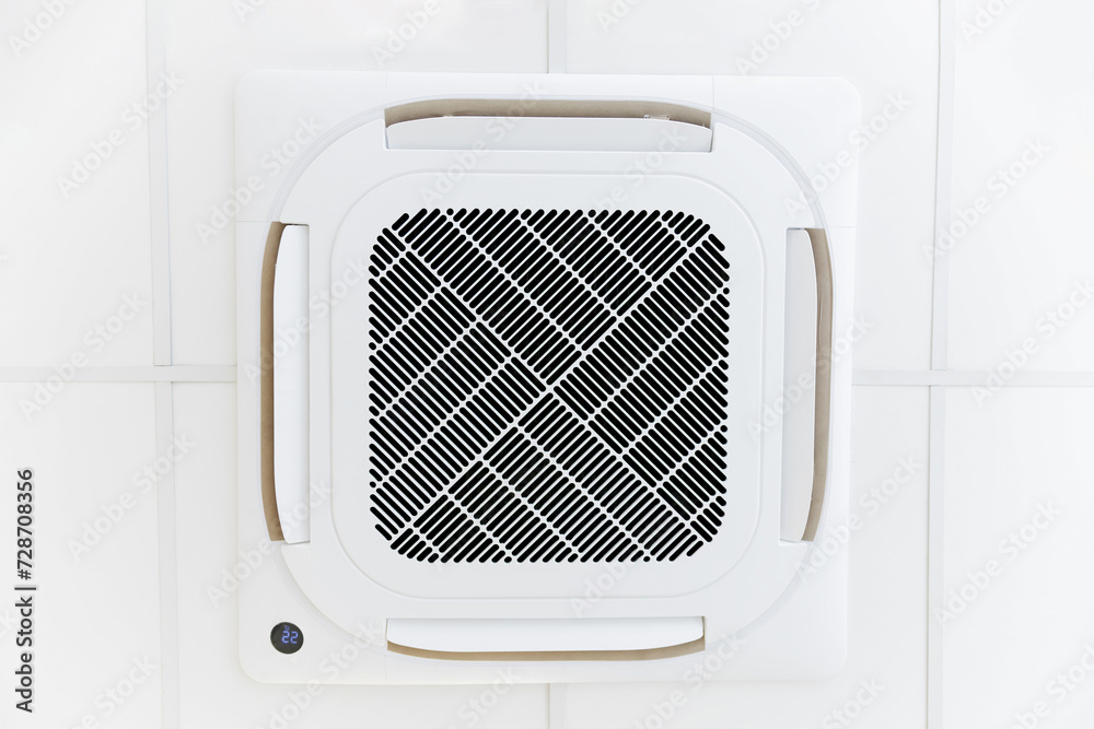 Fototapeta premium Low angle of a cassette-type air conditioning unit