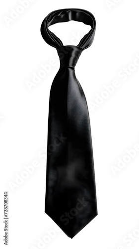  Elegant Black Necktie on Isolated Background