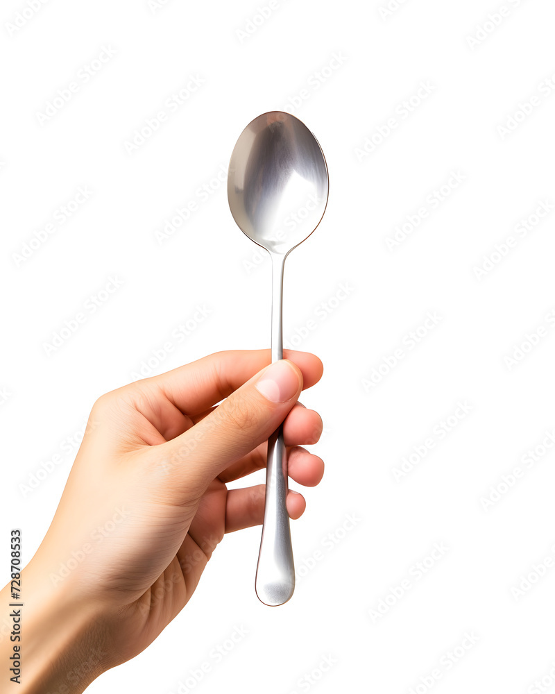 Isolated Hand with Spoon: Kitchen Utensil Image Isolated Hand with Spoon: Kitchen Utensil Image