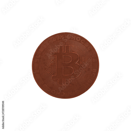 Bitcoin chocolate. Gold colored and money looking.