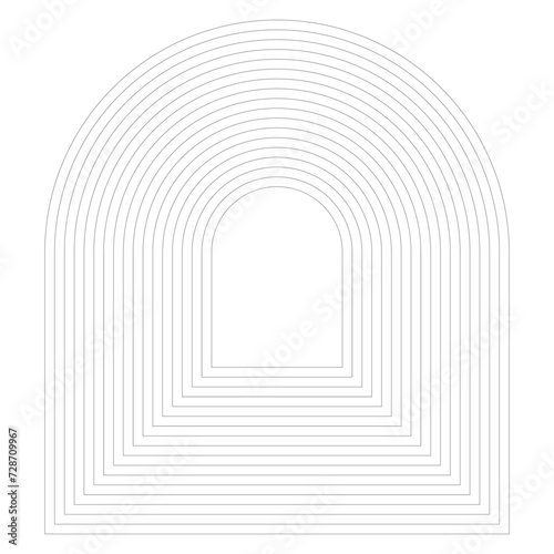 Geometric element of arch shape, minimal doorway for entrance