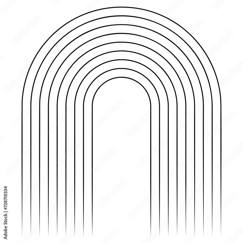 Geometric element of arch shape, minimal doorway for entrance Geometric element of arch shape, minimal doorway for entrance