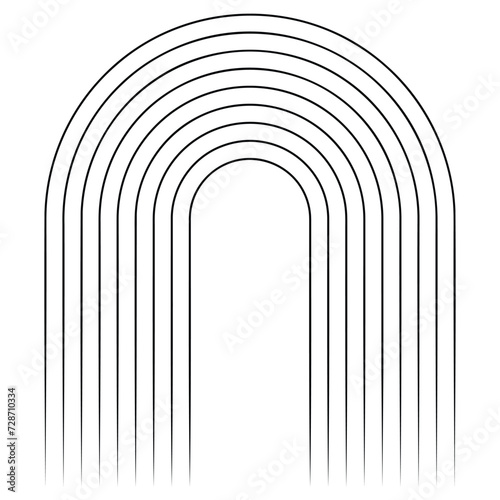 Geometric element of arch shape, minimal doorway for entrance