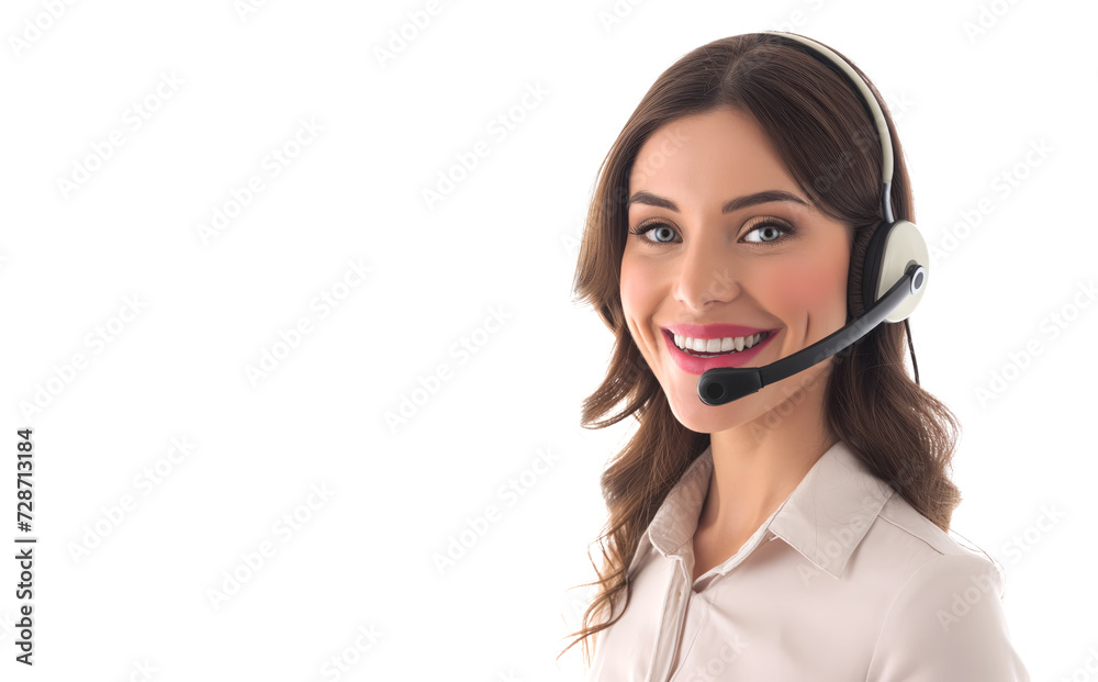 Young friendly operator woman agent with headsets working in a call center. Young friendly operator woman agent with headsets working in a call center.