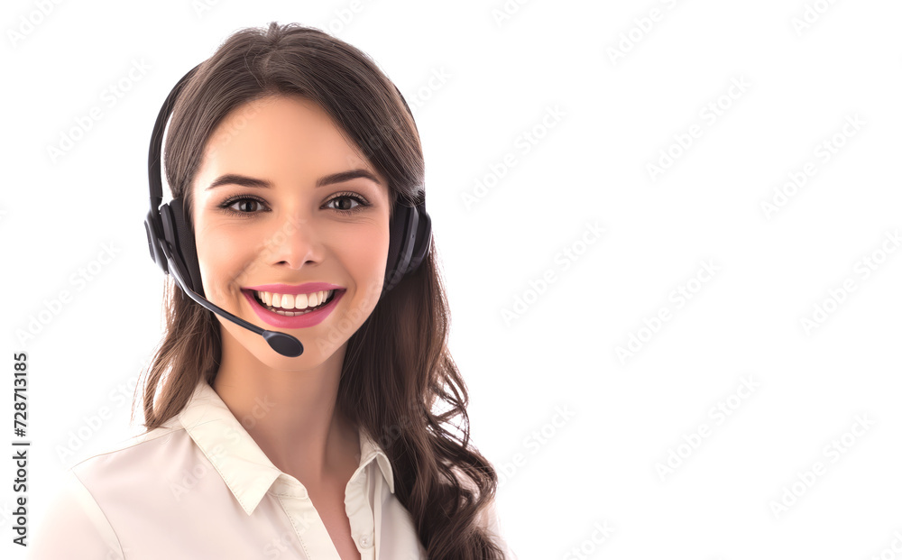 Young friendly operator woman agent with headsets working in a call center. Young friendly operator woman agent with headsets working in a call center.