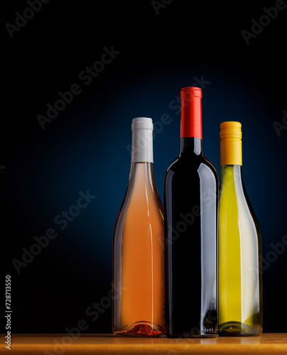 Wine sophistication: Bottles displayed on a bar table