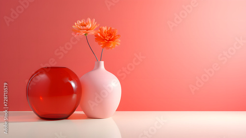 White and Red Vase With Flowers, product presentations 