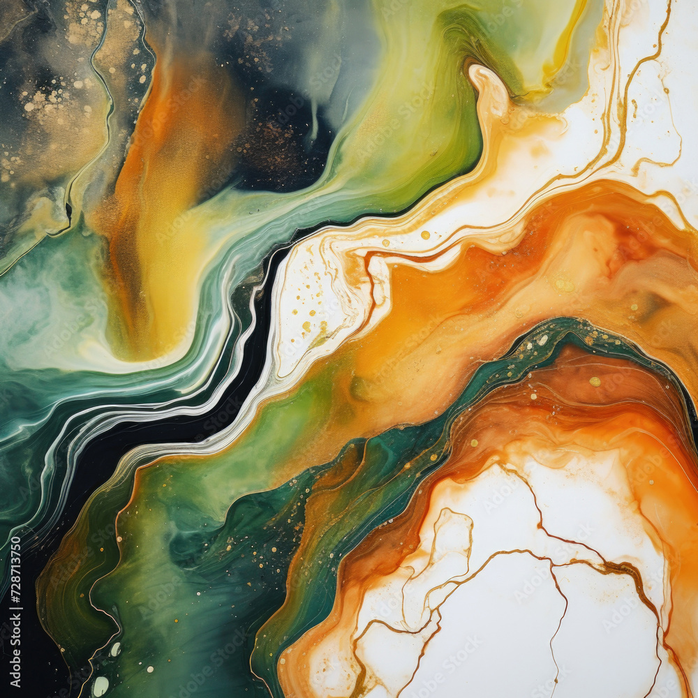 Acrylic fluid art surface pattern. Modern abstract background with stains and gradients