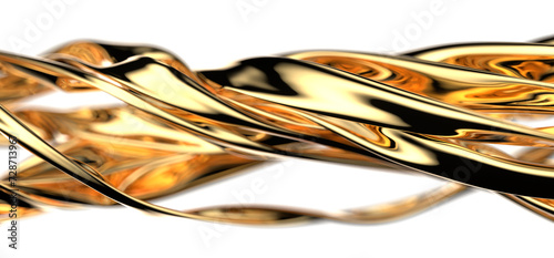 Radiant Drapery: Abstract 3D Gold Cloth Illustration with a Luminous Presence