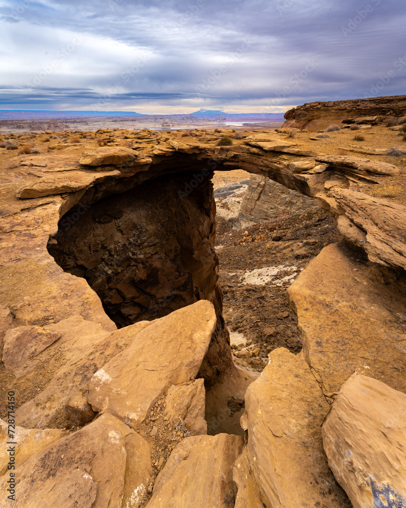 Skylight Arch Trail Southern Utah, Near Page Arizona and Big Water Utah, America, USA.