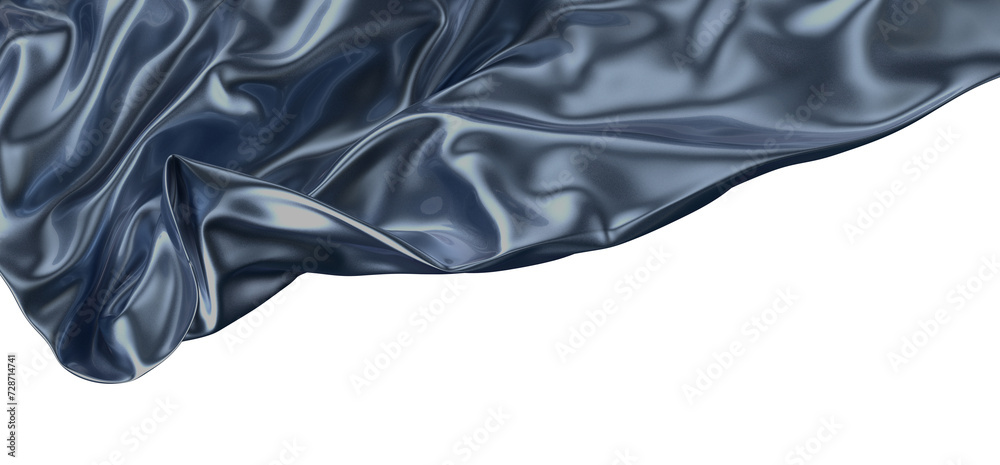 Blue Symphony: Abstract 3D Wave Illustration with Graceful Movements