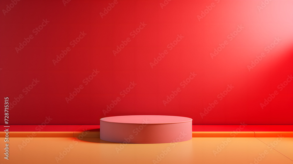 Red Room With White Round Object on the Floor, product presentations
Red Room With White Round Object on the Floor, product presentations