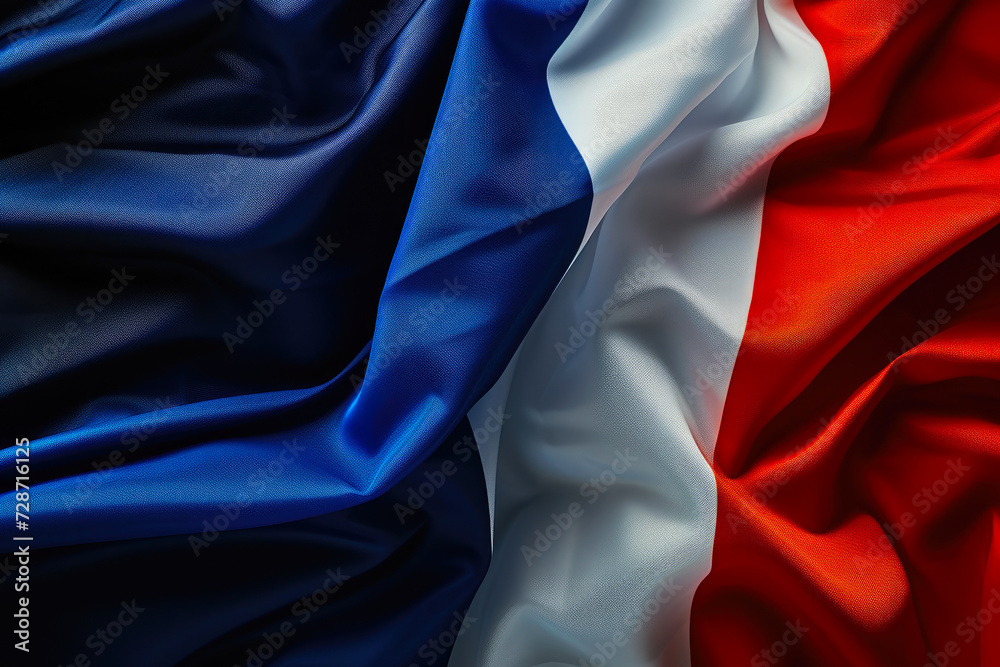 Vibrant French Tricolor Unfurled