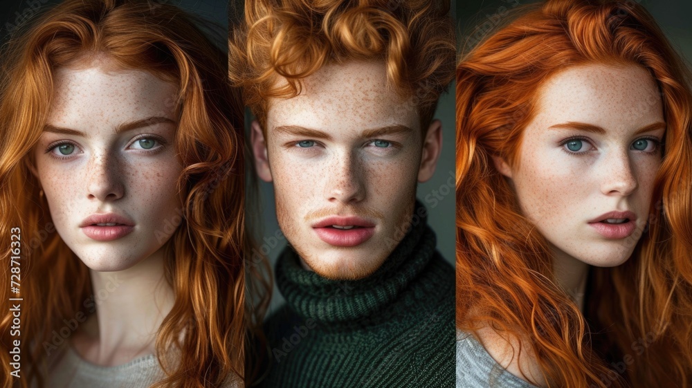 Obraz premium Young people proudly flaunt their red hair and celebrate their uniqueness