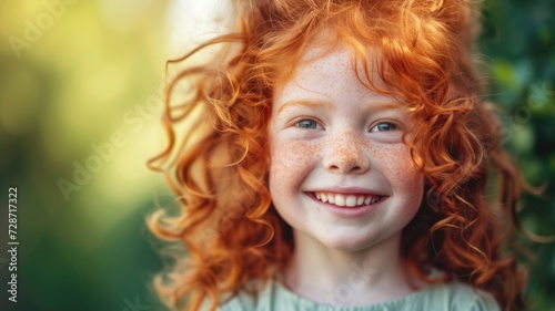 Young girls, proudly flaunt her red hair and celebrate their uniqueness