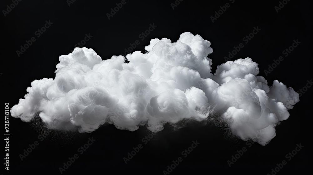 Cloud isolated on black background