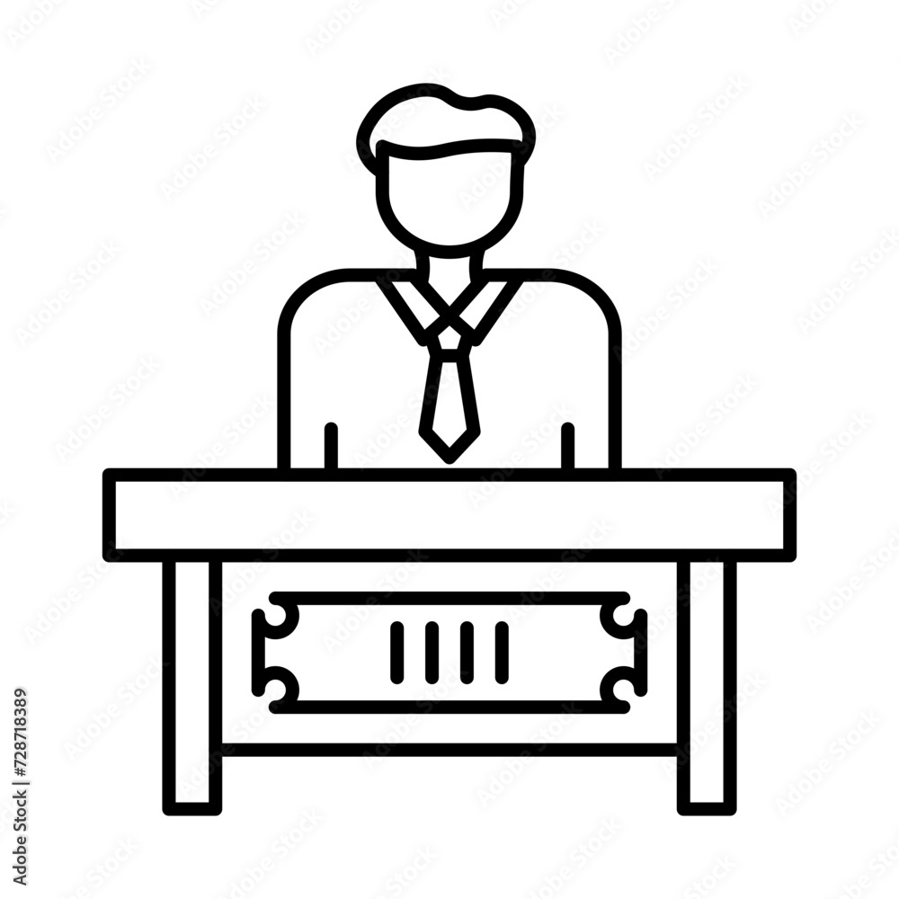 Receptionist Line Icon Receptionist Line Icon