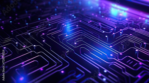 3D neon digital abstract scene background