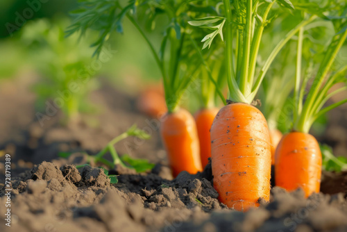 Ripe Carrots Nurtured by Nature's Touch
