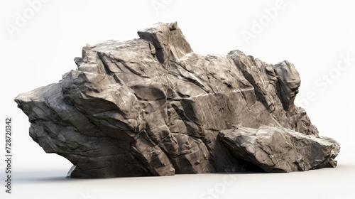 Isolated rock on white background