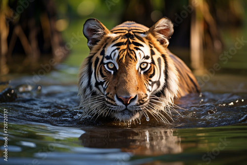 tiger in the pond