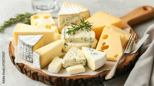 delicious cheese board of all varieties photo