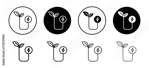Biomass energy vector icon set collection. Biomass energy Outline flat Icon.