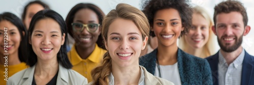 group of young business people with different ethnicity work together as a team