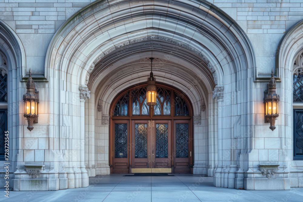 Classic archway entrance, an elegant architectural scene featuring a classic archway entrance with intricate details.