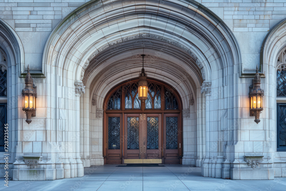 Classic archway entrance, an elegant architectural scene featuring a classic archway entrance with intricate details. Classic archway entrance, an elegant architectural scene featuring a classic archway entrance with intricate details.