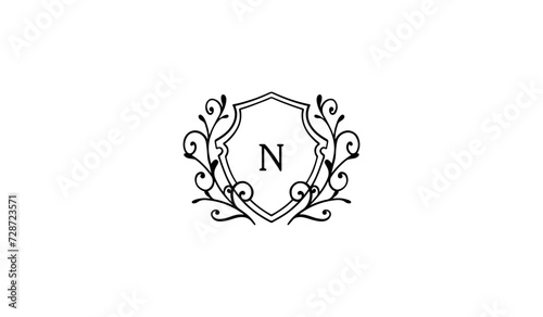 Luxury Alphabetical Silhouette of a Flower Logo